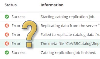 Errors in Veeam Enterprise Manager during Catalog Replication