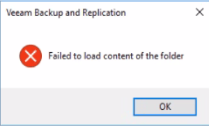 Error at Veeam File Level Restore