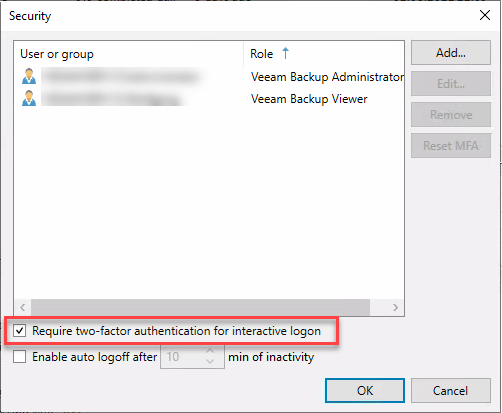 What (else) is new in v12 - VI] Two-factor authentication for VBR console |  Veeam Community Resource Hub